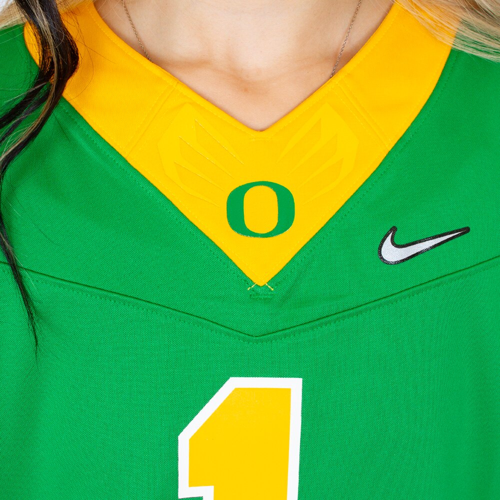 Classic Oregon O, Nike, Green, Jerseys, Polyester, Women, Football, Game Day, 2024, Apple, 905531